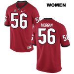 Women's Georgia Bulldogs NCAA #56 Oren Morgan Nike Stitched Red Authentic College Football Jersey NZH8054VV